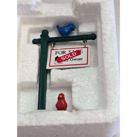 Other - Miniature Signpost Figurine With "For Sale By Owner" & "Sold" Sign Featuring Bir